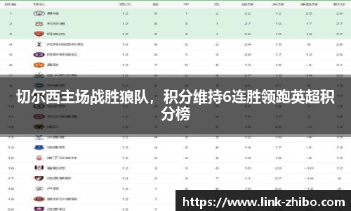 切尔西主场战胜狼队，积分维持6连胜领跑英超积分榜